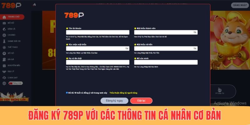 Điền thông tin cá nhân cơ bản 